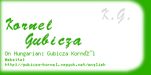 kornel gubicza business card